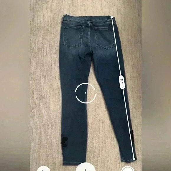 SEVEN 7 FOR ALL MANKIND SIZE 29 B(AIR) DENIM HIGH WAIST SKINNY JEANS WITH VELVET - Picture 4 of 13